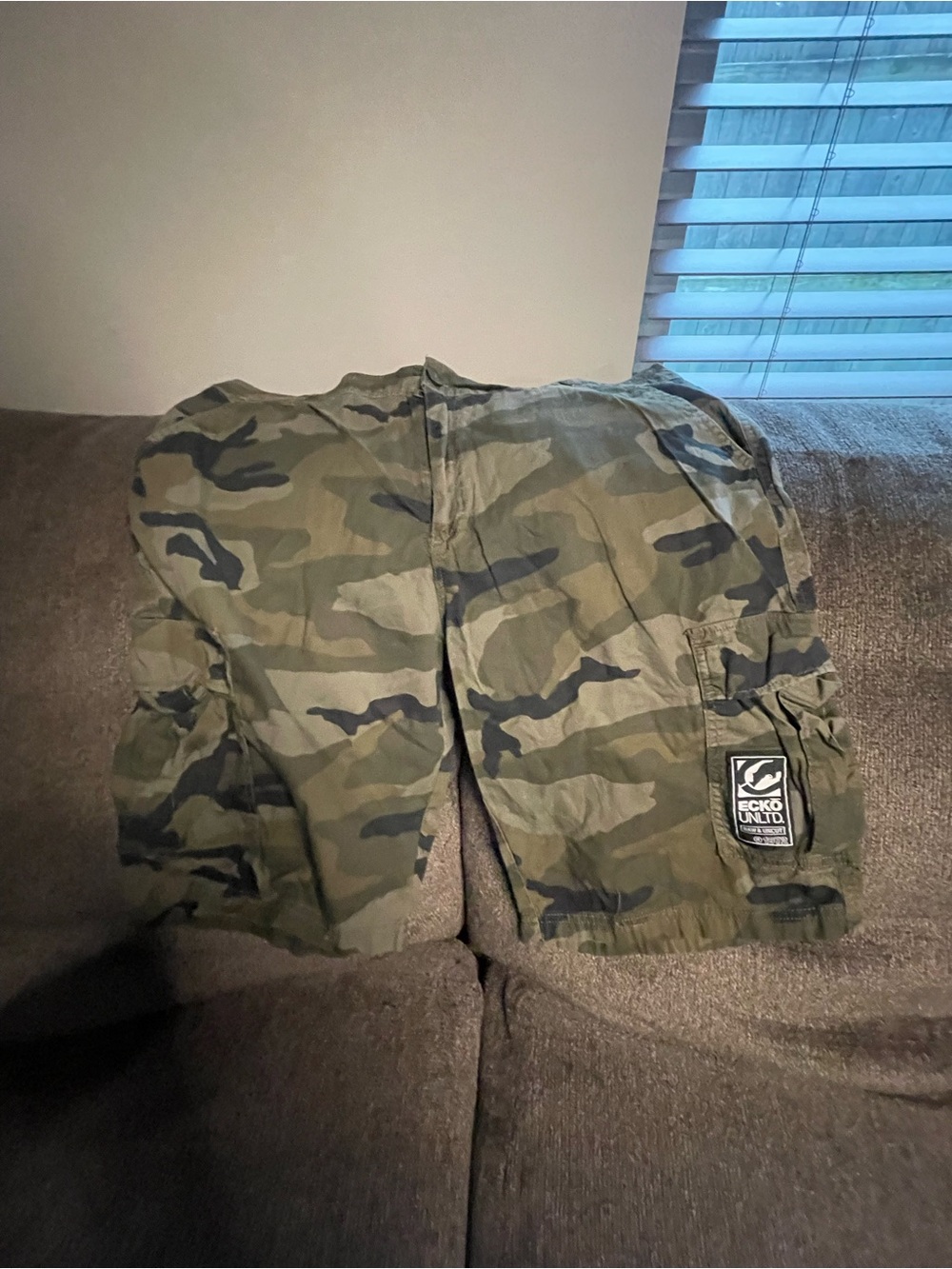 Ecko Unlimited Olive Camo Cargo Shorts